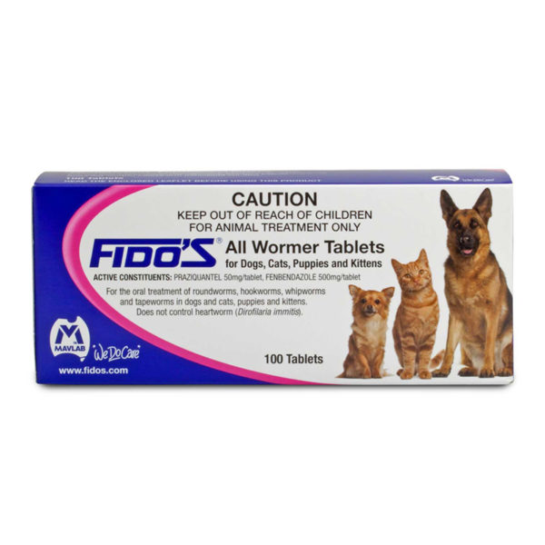 Fido's All Wormer Tablets 10kg - 100 Pack 1