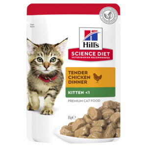Hills Science Diet Kitten Healthy Development Tender Chicken Dinner 85g x 12 Pouches