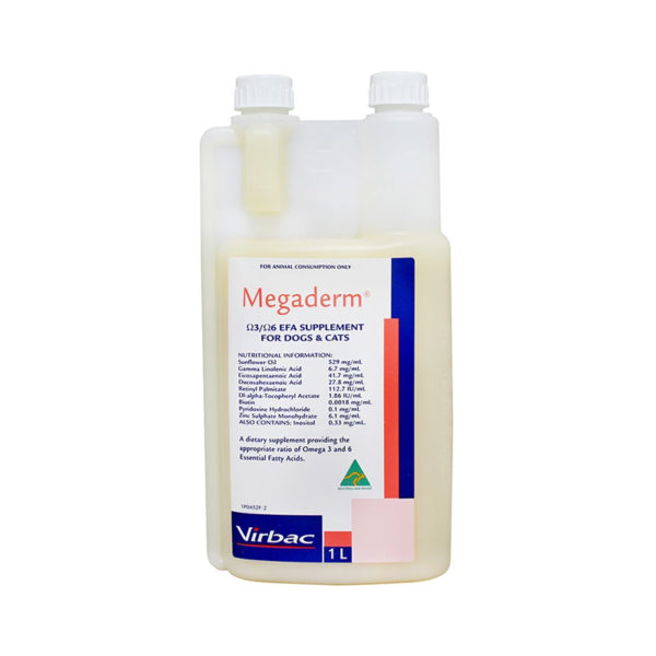 Megaderm Omega 3 & 6 for Dogs and Cats 1L 1