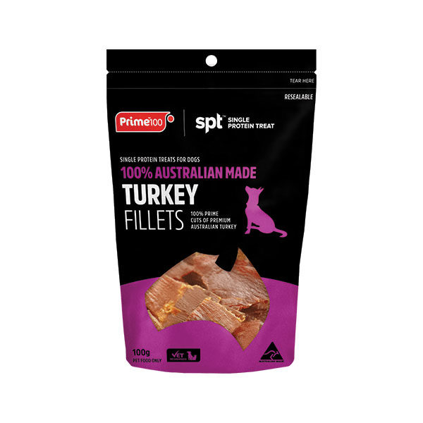 Prime100 SPT Single Protein Dog Treats Turkey Fillets 100g 1